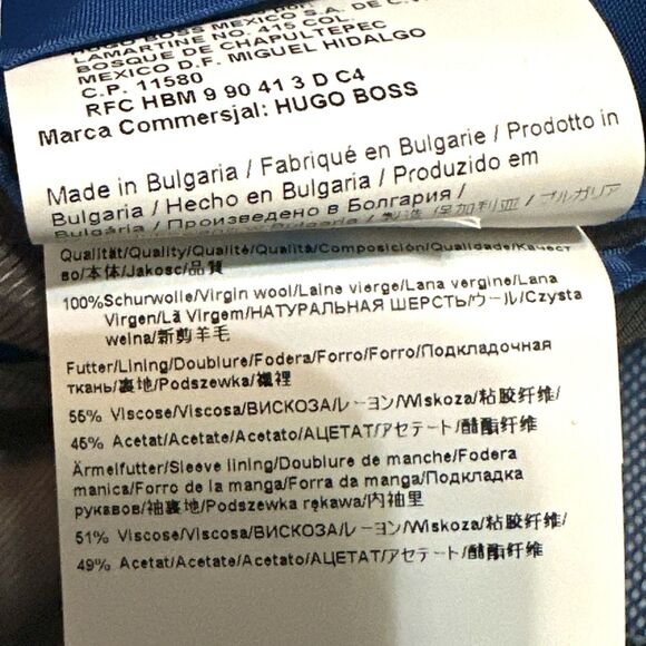 Hugo Boss The James Men's Size 42R Blue Wool Sport Coat Blazer Jacket 2-Button - Picture 15 of 16